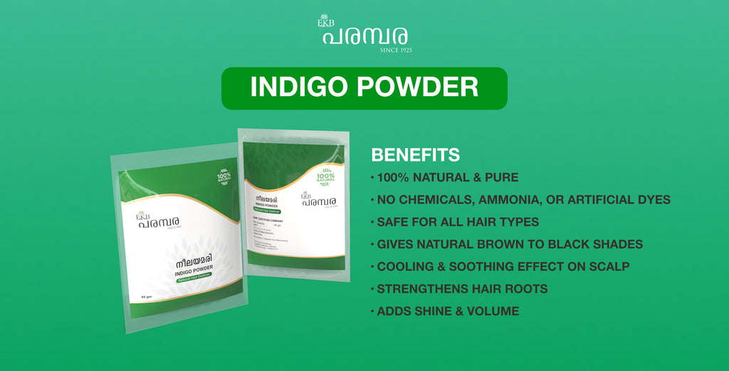 Natural Indigo Powder | Herbal Hair Dye for Black & Brown Colour | Chemical-Free, Ammonia-Free Hair Colouring Powder