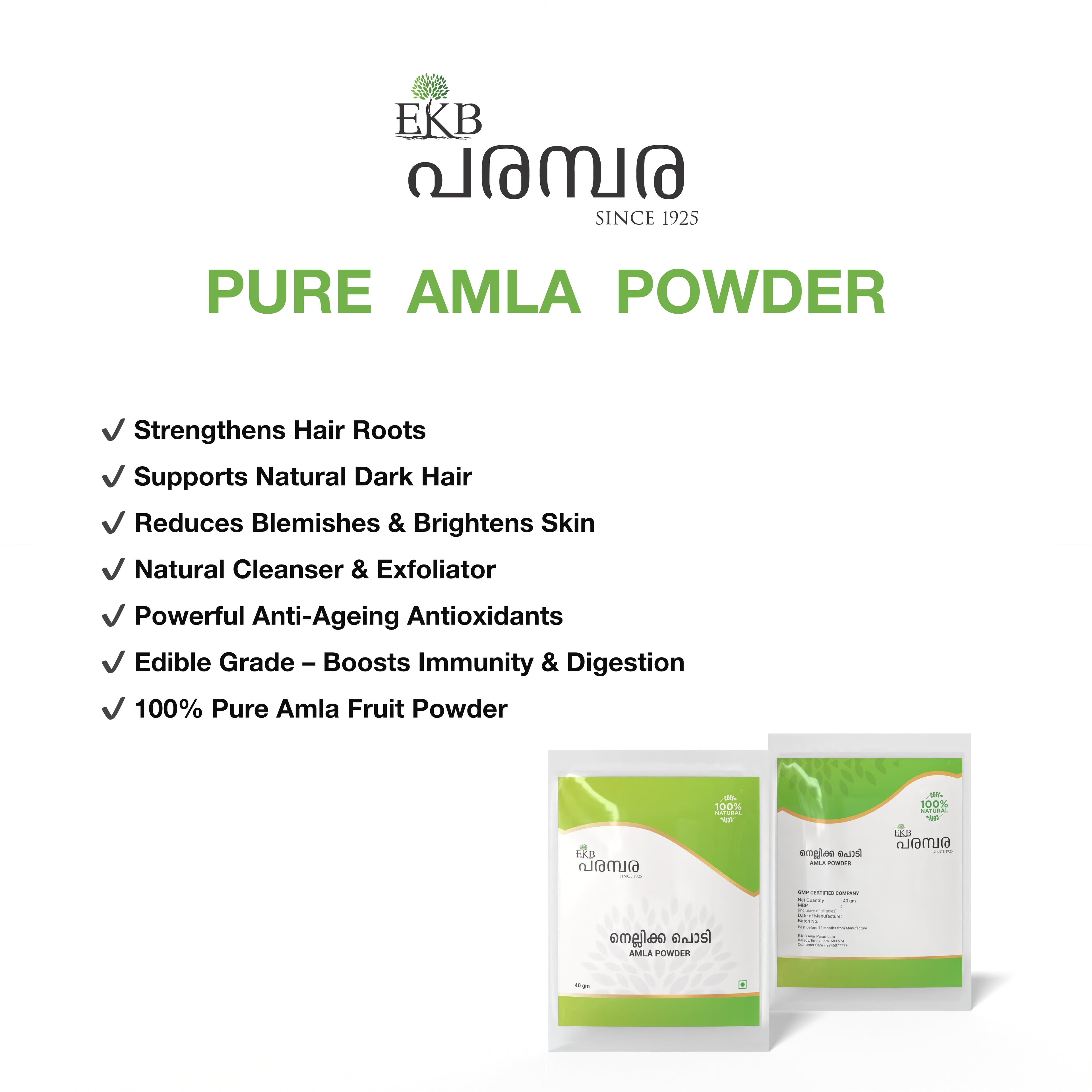 Pure Amla Powder | 100% Natural Fruit Powder | Hair Growth, Dark Hair, Skin Brightening, Immunity Support | Edible Grade | Ayurvedic Herbal Supplement