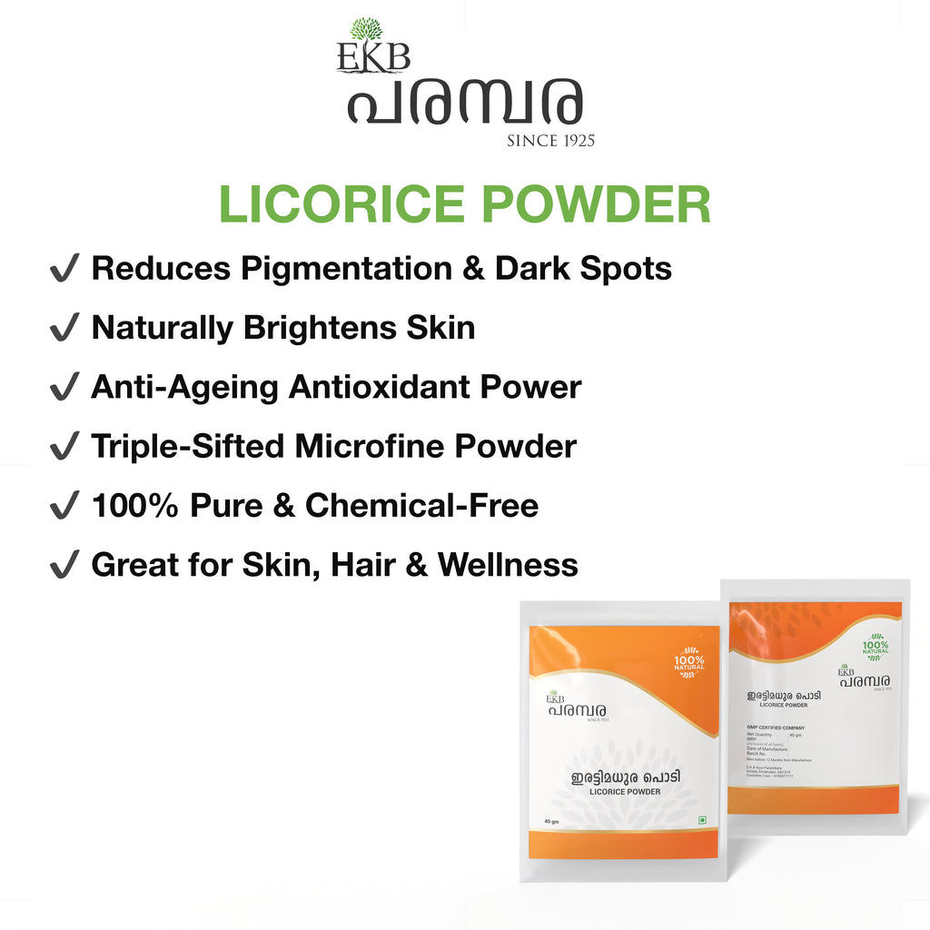 Natural Licorice Root Powder for Skin Whitening, Dark Spots, Glowing Skin & Hair | Triple-Sifted, Chemical-Free | Edible Grade