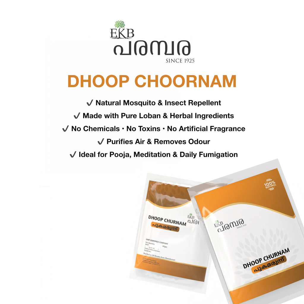 Dhoop Choornam | Natural Herbal Dhoop Powder | Mosquito & Insect Repellent | Pure Loban & Ayurvedic Herbs | Air Purifying Herbal Fumigation Powder