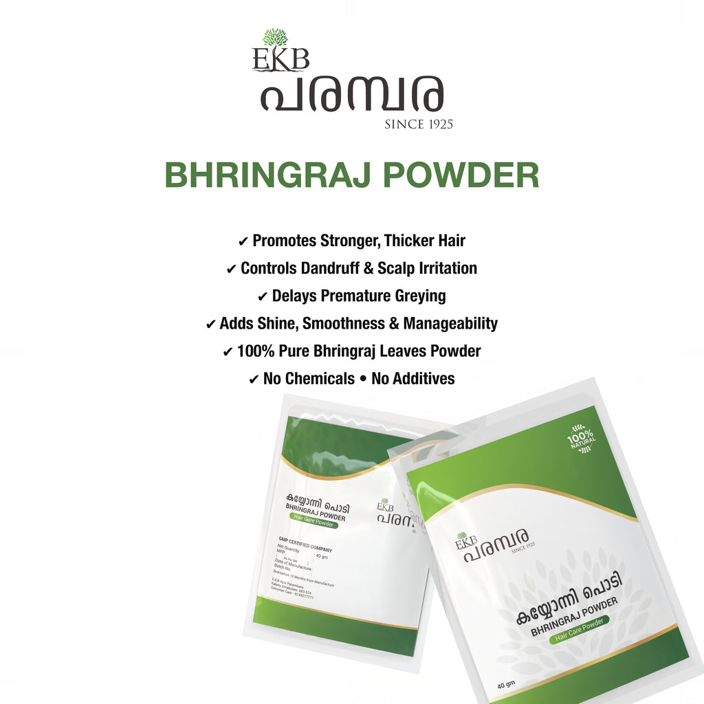 Bhringraj Powder | 100% Pure Bhringraj Leaves | Promotes Hair Growth, Reduces Hair Fall & Dandruff | Natural Conditioner | Ayurvedic Hair Growth & Anti Hair Fall Formula | Controls Dandruff | Delays Premature Greying