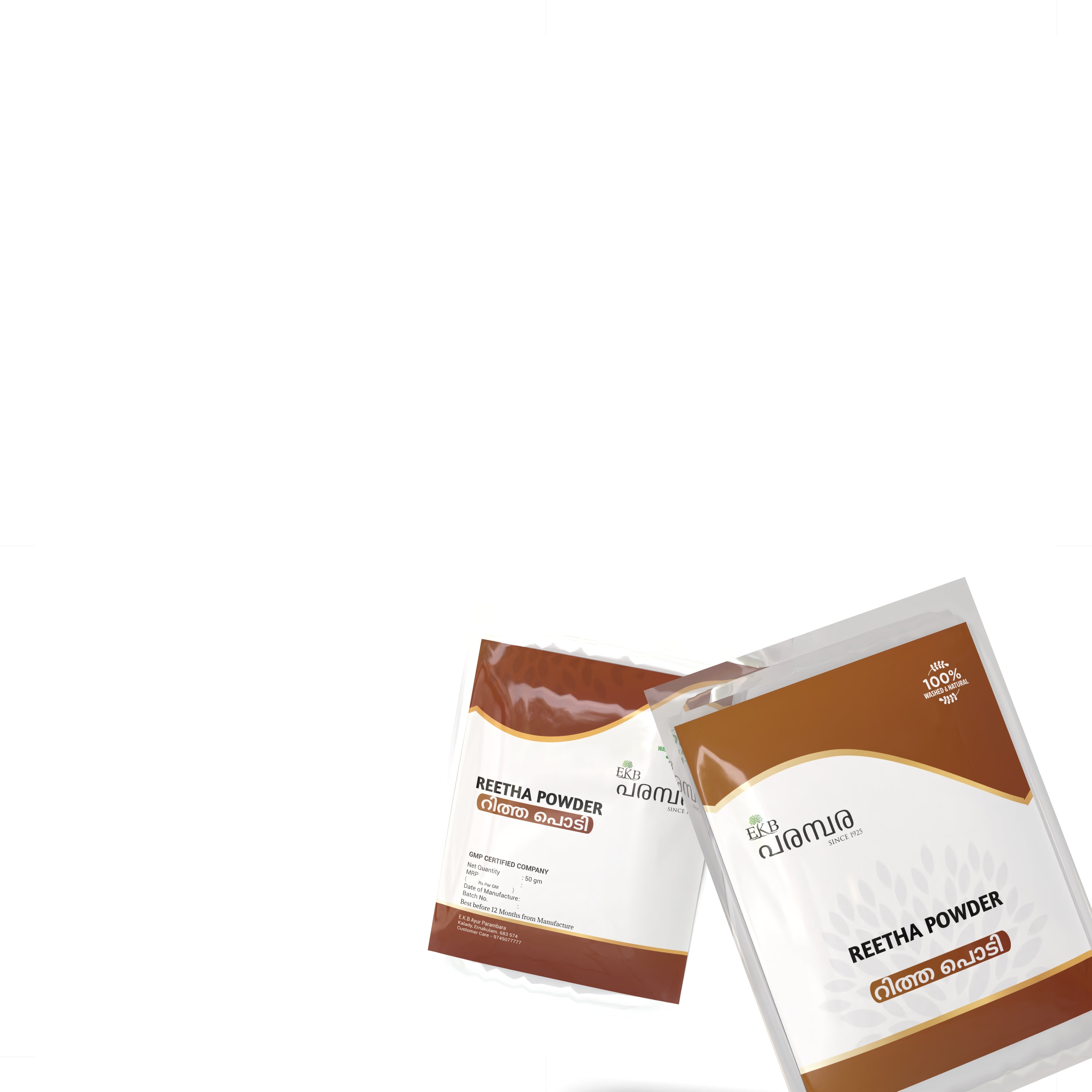 EKB PARAMBARA SINCE 1925 | Pure Reetha Powder | Soapnut Powder | Natural Hair Cleanser | For Hair Growth, Shine & Dandruff Control | 100% Plant-Based, No Chemicals