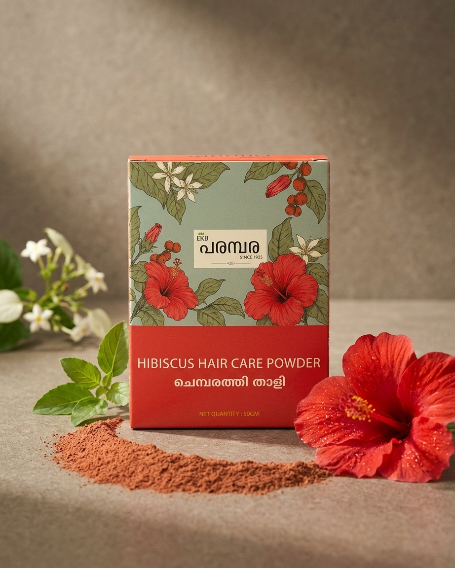 Hibiscus Hair Care Powder 100g | Premium Ayurvedic Herbal Hair Pack | Supports Healthy-Looking Hair & Scalp | Traditional Kerala Hair Care
