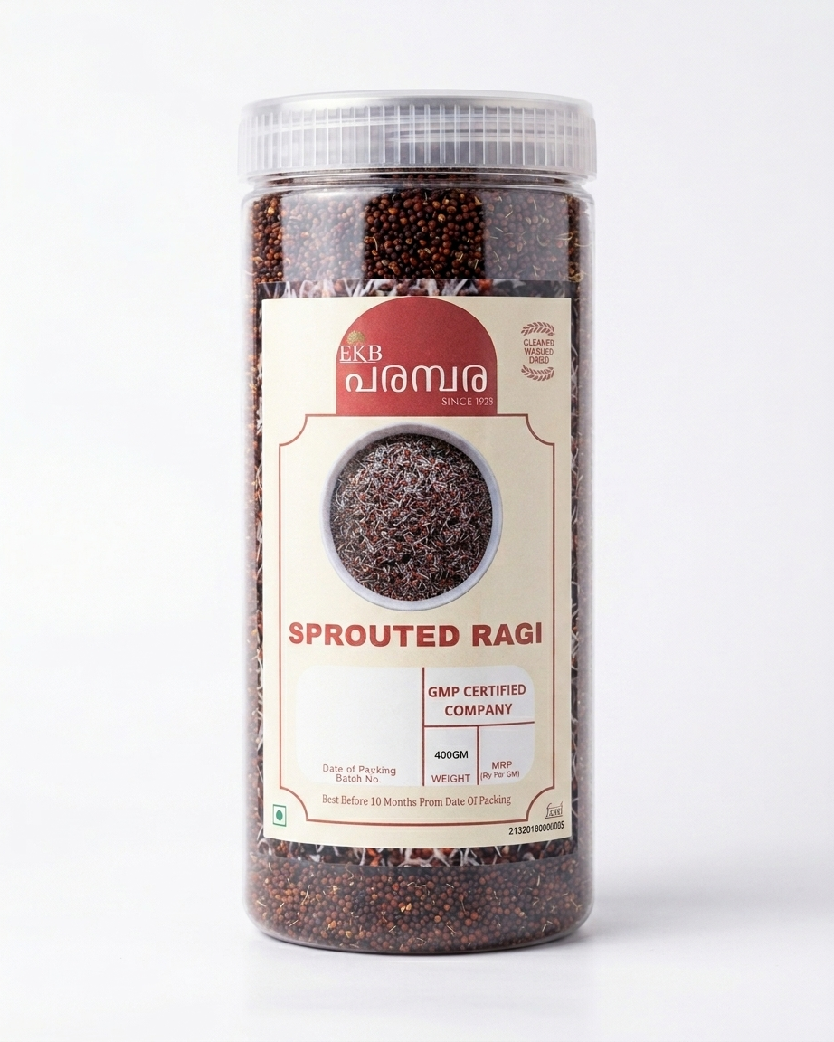 Sprouted Ragi 400g | Whole Sprouted Finger Millet | Premium Quality Millet | Natural & Nutritious Grain