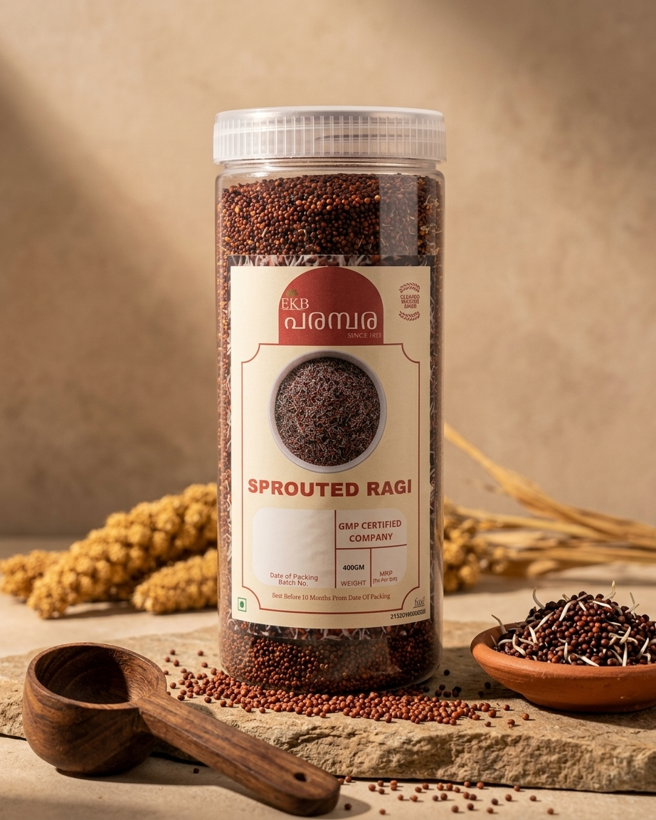 Sprouted Ragi 400g | Whole Sprouted Finger Millet | Premium Quality Millet | Natural & Nutritious Grain